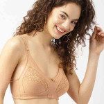 Beige Self Design Non-Wired Non Padded Everyday Bra