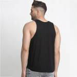 Men Black & White Printed Cotton Apple Cut Gym Vest