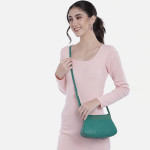 Teal Green Solid Sling Bag